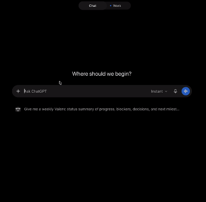 A new ChatGPT chat, ready for the next request