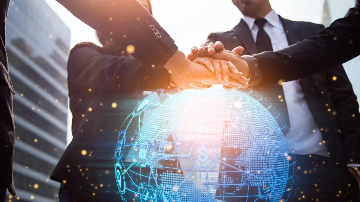 A team collaborating in an industrial workspace